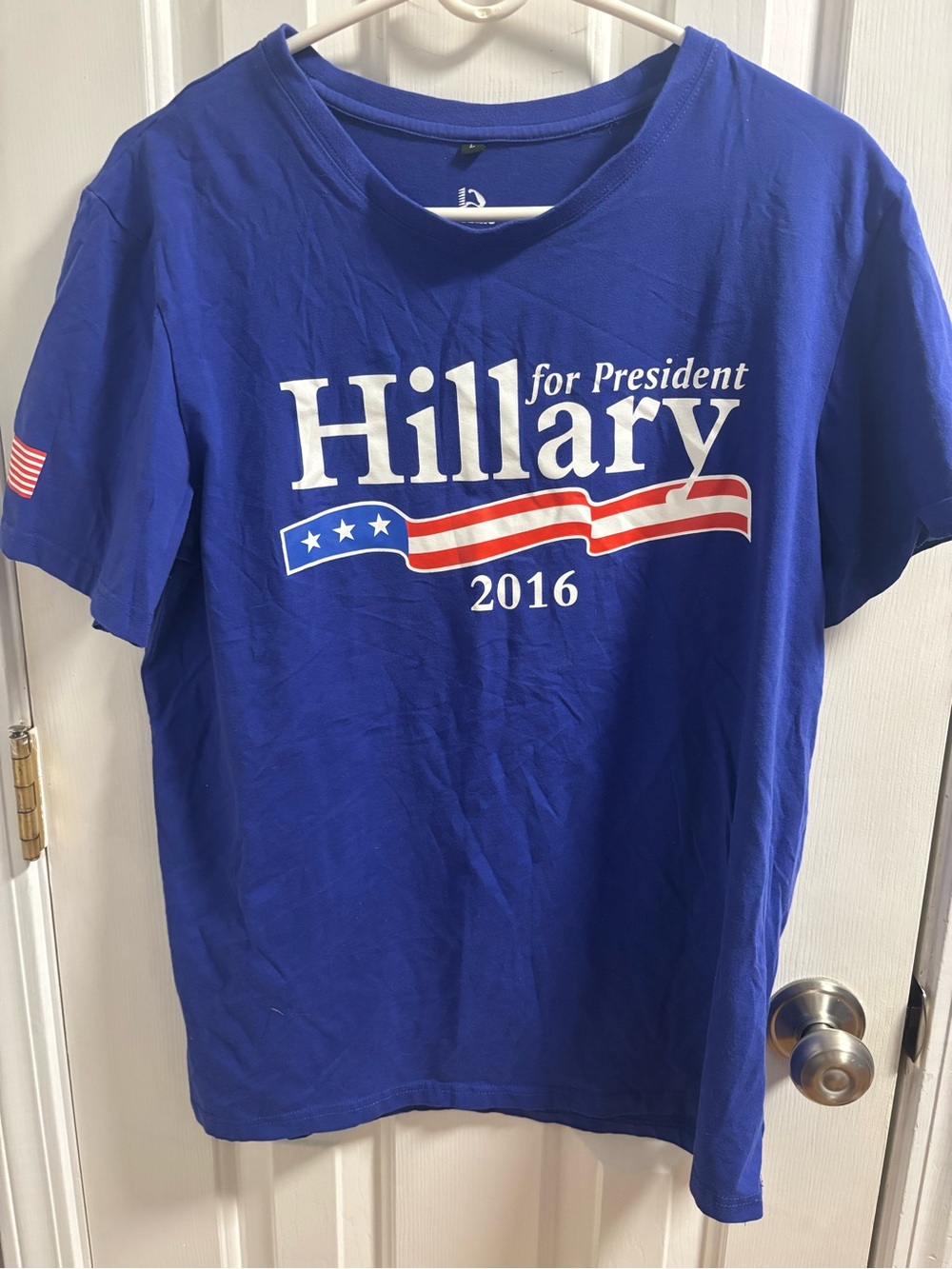 Hillary Clinton 2016 For President Blue Graphic T-Shirt L
